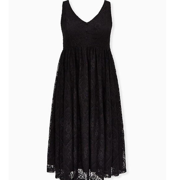 MIDI black lace dress Torrid - Picture 2 of 2